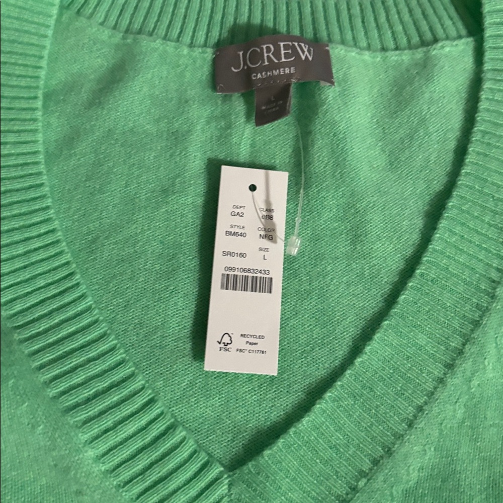 J. Crew Mint V-Neck Sweater - Picture 2 of 2